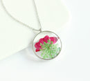 1pcs Rose flower pressed flower pendant necklace, Real Flower Jewelry