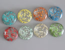 2pcs Handmade Resin 25mm Resin Cabochons,real Pressed flower necklace Pendant jewelry