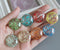 2pcs Handmade Resin 25mm Resin Cabochons,real Pressed flower necklace Pendant jewelry