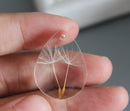 2pcs 25mm Teardrop Handmade Resin real Dandelion Pressed flower Pendant jewelry necklace