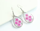 1pcs  Handmade Teardrop pressed flower pendant jewelry necklace