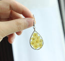 1pcs Teardrop pressed flower pendant jewelry necklace Earrings