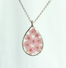 1pcs Teardrop pressed flower pendant jewelry necklace Earrings