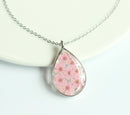 1pcs Teardrop pressed flower pendant jewelry necklace Earrings