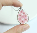 1pcs Teardrop pressed flower pendant jewelry necklace Earrings