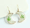 1pcs Crescent moon Pressed Flower Pendant necklace Earrings,