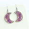 1pcs Crescent moon Pressed Flower Pendant necklace Earrings