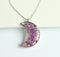 1pcs Crescent moon Pressed Flower Pendant necklace Earrings