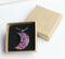 1pcs Crescent moon Pressed Flower Pendant necklace Earrings