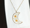 1pcs Crescent moon Pressed Flower Pendant necklace Earrings