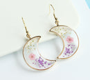 1pcs Pressed Flower Pendant necklace Earrings