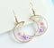 1pcs Crescent moon Pressed Flower Pendant necklace Earrings