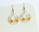 1pcs  Pressed Flower necklace, Round shape Real Flower Earrings, Dried Flower Jewelry, Handmade gifts