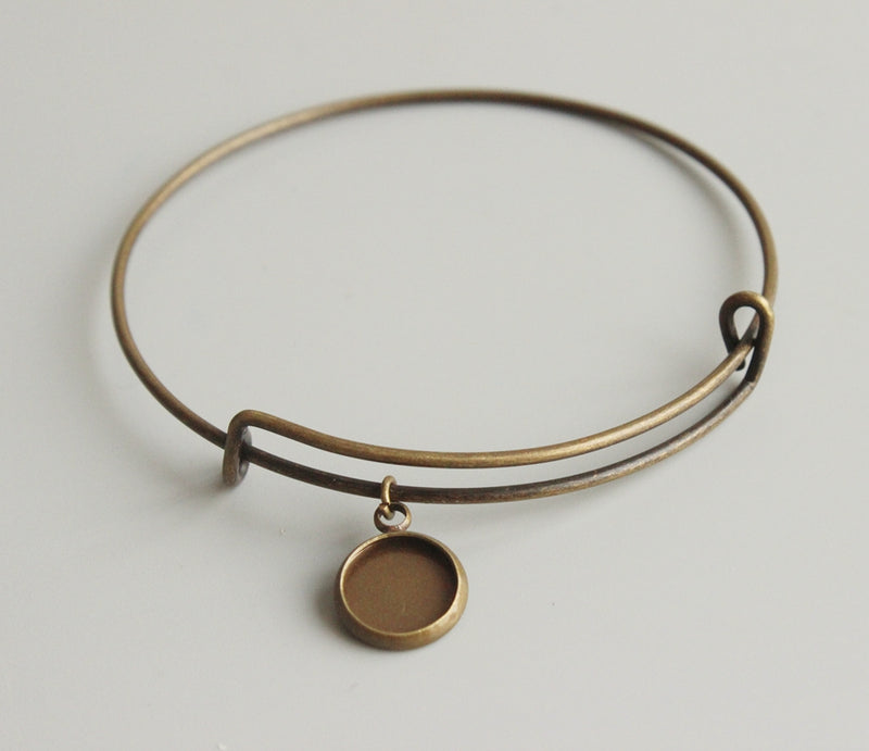 10pcs Antique bronze bracelet blanks 8-25mm Bracelet Settings, Bezel Bangle Bracelet Bases