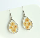 1pcs Teardrop pressed flower pendant jewelry necklace Earrings