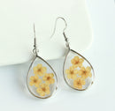 1pcs Teardrop pressed flower pendant jewelry necklace Earrings