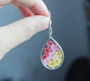 1pcs Teardrop pressed flower pendant jewelry necklace Earrings