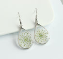 1pcs Teardrop pressed flower pendant jewelry necklace Earrings