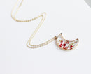 1pcs Crescent moon Pressed Flower Pendant necklace Earrings