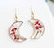 1pcs Crescent moon Pressed Flower Pendant necklace Earrings