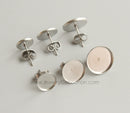 100pcs Stainless Steel Bezel Earrings Studs Settings, Earrings Blanks,Earrings Base