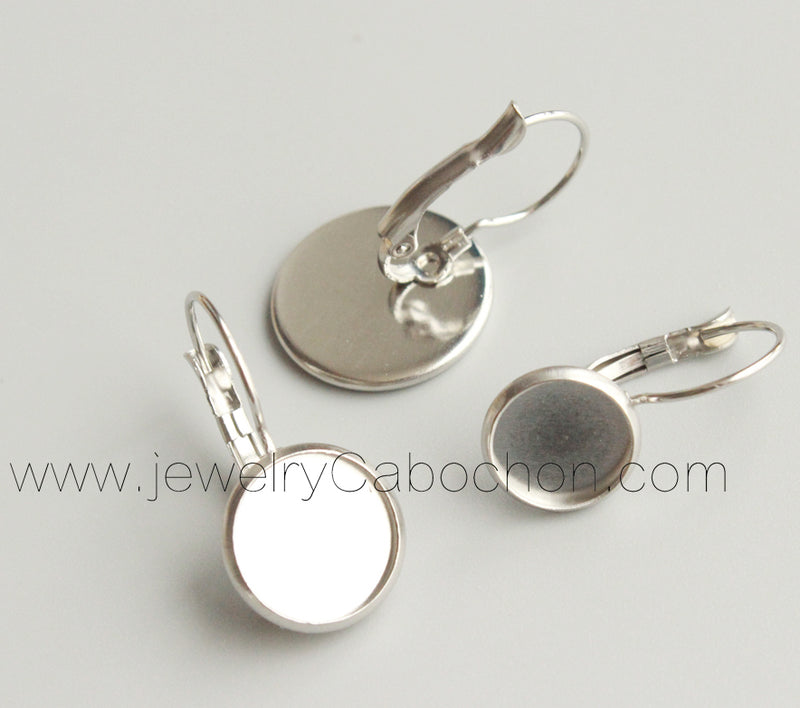 100pcs Surgical Stainless Steel Bezel Earring Studs Settings, Earrings Blanks,earrings Base