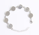 5pcs 8-25mm stainless steel bracelet Base Settings, Bezel bracelet blanks Cabochon trays