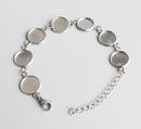 5pcs 8-25mm stainless steel bracelet Base Settings, Bezel bracelet blanks Cabochon trays