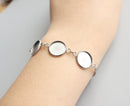 8pcs stainless steel bracelet Base Settings, Bezel bracelet blanks Cabochon trays