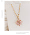 Sunflower Petal Pendant Necklace, stainless steel vacuum electroplating chain all-match non-fading