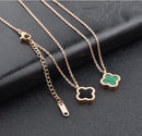 Stainless steel four-leaf clover necklace, Student female model simple clavicle chain jewelry, all-match non-fading pendant