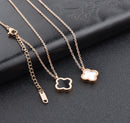 Stainless steel four-leaf clover necklace, Student female model simple clavicle chain jewelry, all-match non-fading pendant