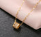 Luxury gold small waist stainless steel necklace, 18k diamond pendant ,stainless steel vacuum electroplating chain all-match non-fading