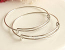 5pcs Stainless Steel Adjustable Bangle Double Loop 66mm Adjustable Wire Bangle