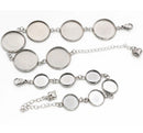 5pcs 8-25mm stainless steel bracelet Base Settings, Bezel bracelet blanks Cabochon trays