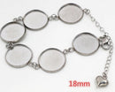 5pcs 8-25mm stainless steel bracelet Base Settings, Bezel bracelet blanks Cabochon trays