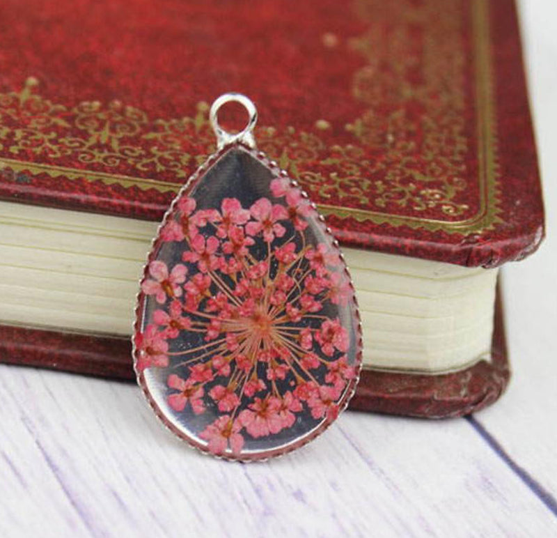 2pcs 18x25mm Handmade resin flower Pendant Charm, flower pendant