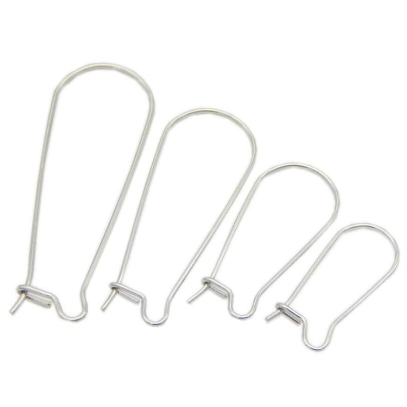 100pcs 20mm/25mm/33mm 316L Stainless Steel DIY Earring Hook - Earring Finding - Fish Hook- Hypoallergenic Stainless Steel Kidney Ear Wire