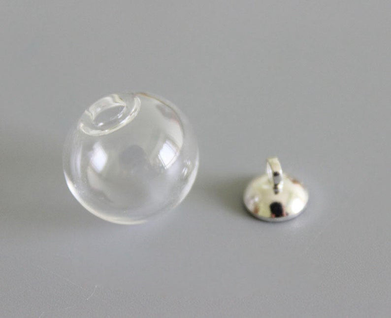 10sets Glass Balls 10mm 14mm 16mm 18mm Clear Glass Globe Bottle Charms Pendants Balls