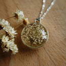 1pcs  Handmade Real Pressed flower pendant necklace