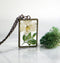 1pcs Handmade pressed flower pendant necklace jewelry Rectangle 21x34mm