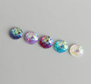 20pcs 8mm Fish Scale Dragon Snake Skin Cabochons, 8mm Round color blue Resin Druzy Cabochons, 8mm Mermaid Cabochons