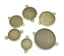 20pcs Cabochon Blank settings, Double perforation Bracelet Base Trays  12mm 14mm 16mm 18mm 20mm 25mm pendant base