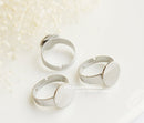 20pcs Stainless Steel Ring Bezel Blanks Ring Settings Ring Base