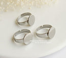 20pcs Stainless Steel Ring Bezel Blanks Ring Settings Ring Base