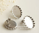 20pcs oval 13x18/ 18x25mm Stainless Steel Crown Earrings Blanks,Earrings Settings Base,Earrings trays