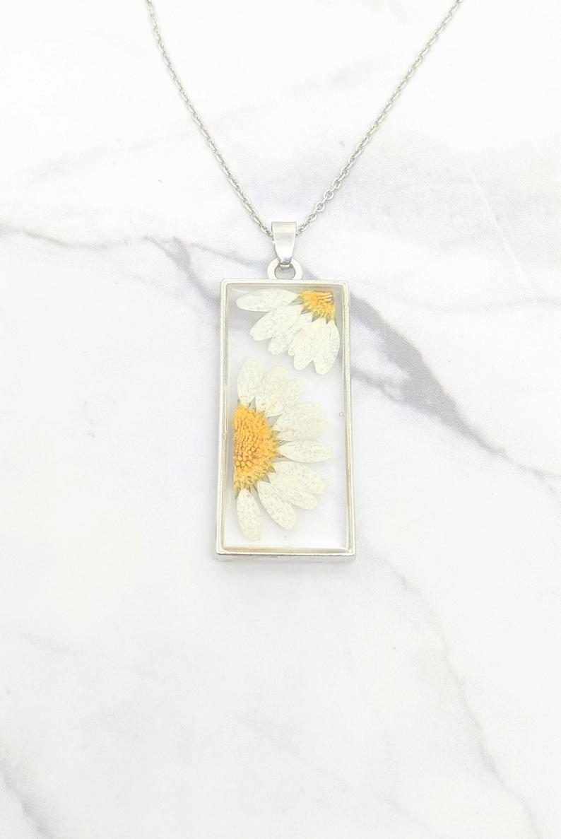 1pcs Handmade pressed flower pendant necklace