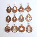 10pcs wood Bezel Earring Studs, Base with Loop Earring Blanks, Bezel earring Blanks