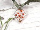 1pcs Handmade pressed flower pendant necklace jewelry Rectangle 21x34mm