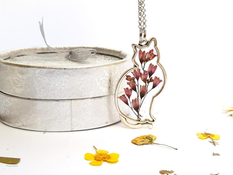 1pcs  Handmade Real Pressed flower pendant necklace